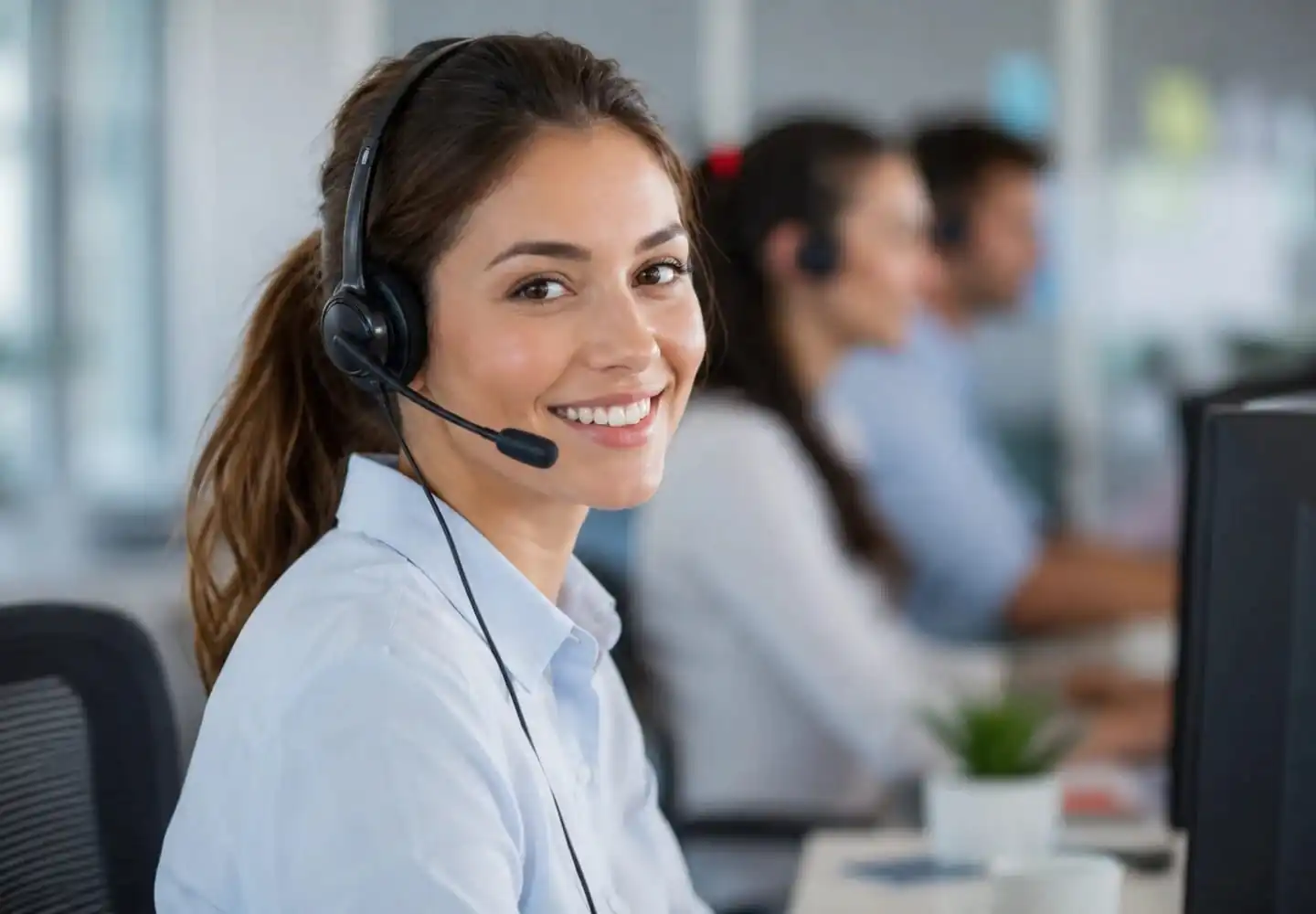 Customer support representative assisting clients with aerospace maintenance enquiries